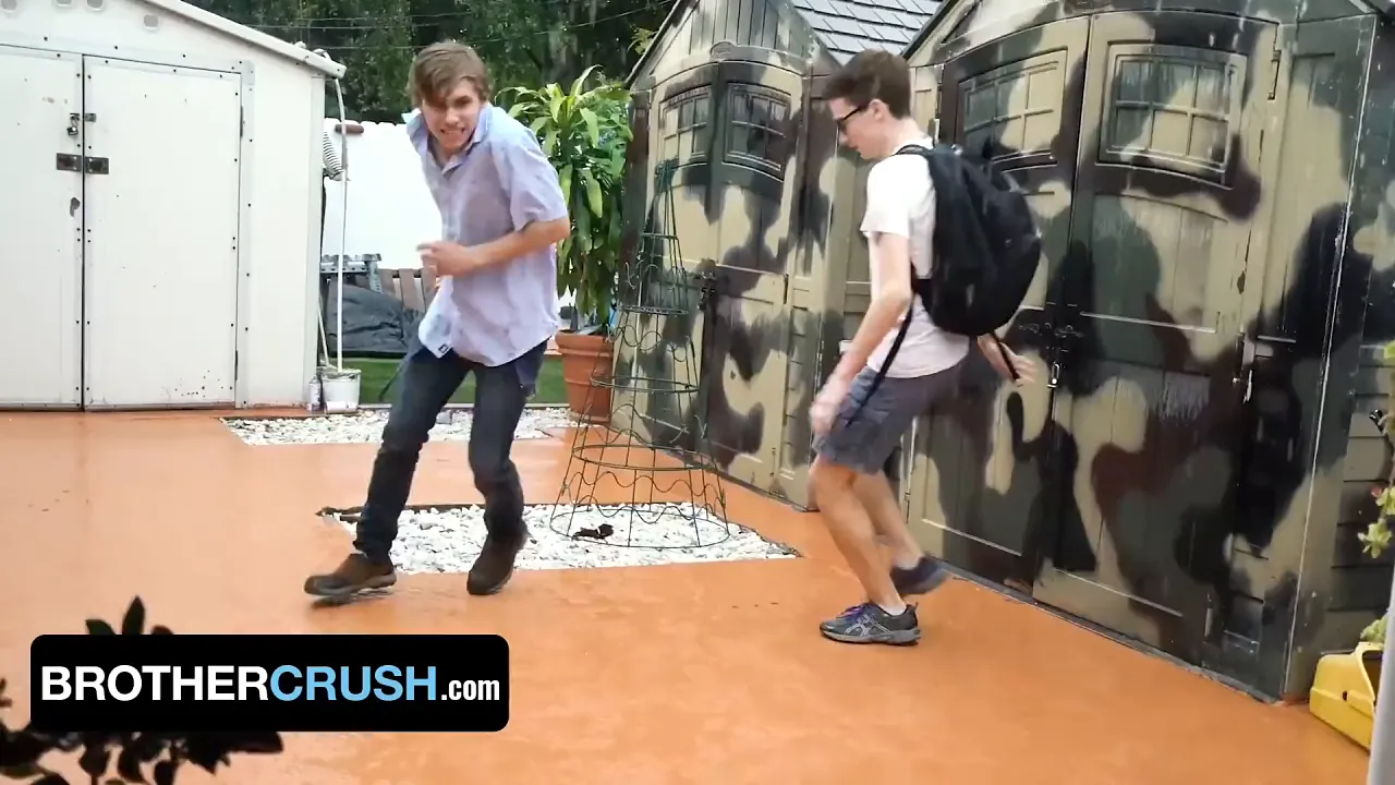 Nerdy young step brother alex meyer slobbers on big step bro's cock after classes - brothercrush