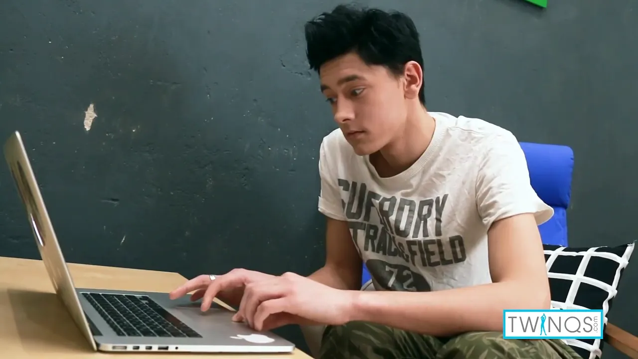 Logan, a twinky college student, strokes his thick gay cock to a cum shot