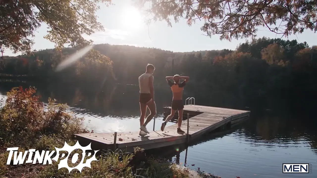 Gay twinks Marcus McNeill and Finn August have sex in the secluded forest